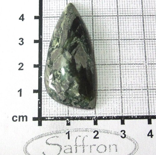 Serpentinit s živcem, kabošon č.2 — foto 2