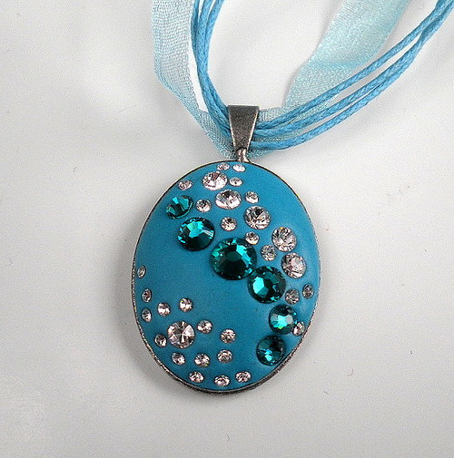 Náhrdelník s šatony Swarovski Turquoise — foto 2