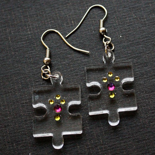 Puzzle naušničky-čiré — foto 2