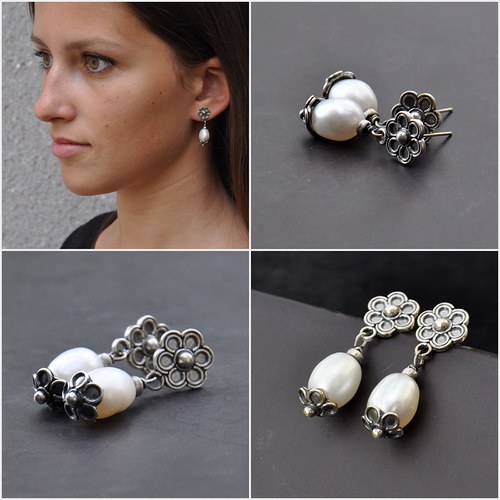 Dame de perles: Catherine - náušnice Ag 925/1000 — foto 2