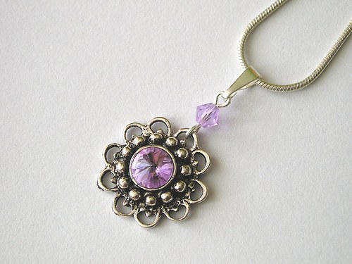 Kytičky se Swarovski rivoli Violet — foto 4