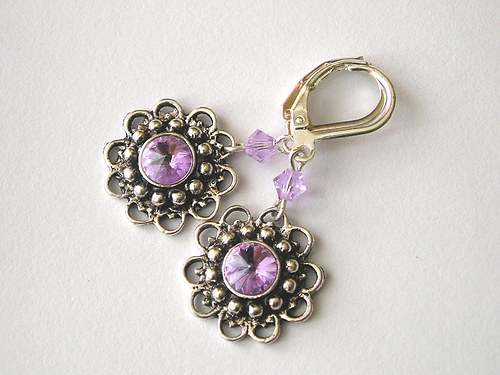 Kytičky se Swarovski rivoli Violet — foto 5