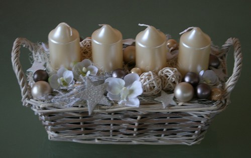 Adventní svícen krémovokouřový — foto 3