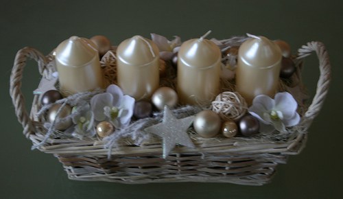 Adventní svícen krémovokouřový — foto 4
