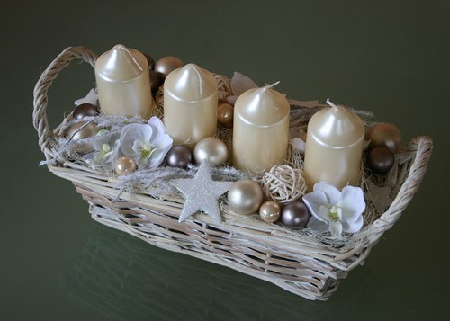 Adventní svícen krémovokouřový — foto 6