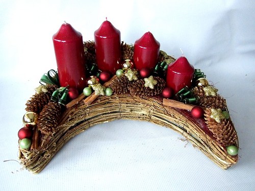 Adventní svícen - měsíc bordó — foto 2