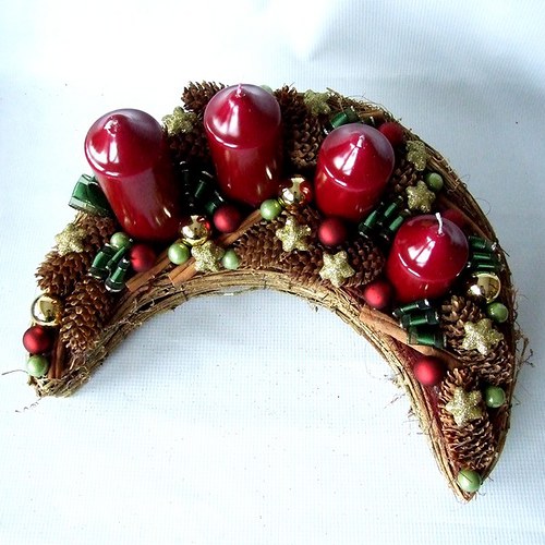 Adventní svícen - měsíc bordó — foto 3