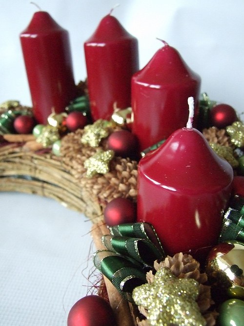 Adventní svícen - měsíc bordó — foto 4