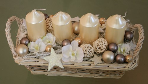 Adventní svícen krémovokouřový — foto 2