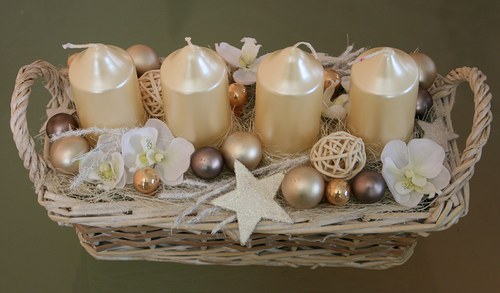 Adventní svícen krémovokouřový — foto 3