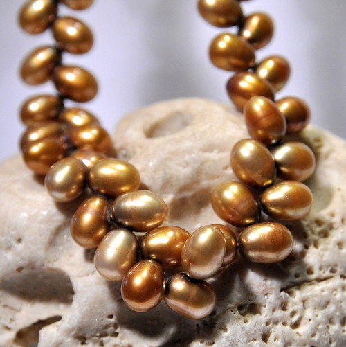 PR237 Říční perly Iris Bronze 9x7 mm /4ks — foto 2