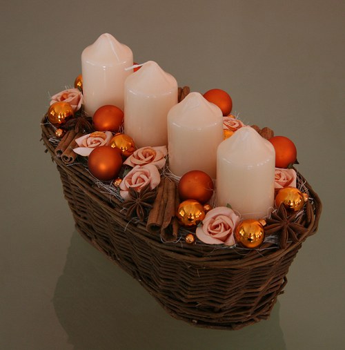 Adventní svícen oranžový — foto 2