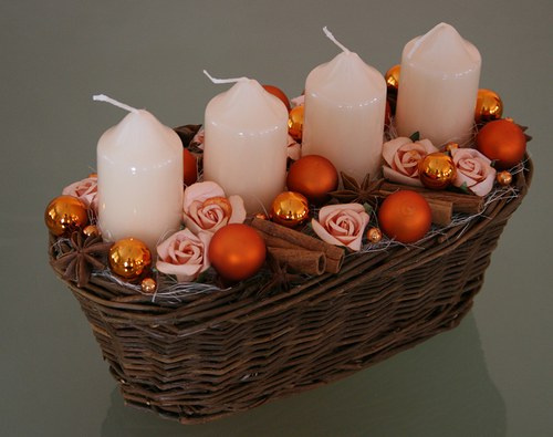Adventní svícen oranžový — foto 3