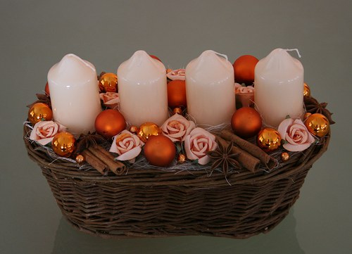 Adventní svícen oranžový — foto 4