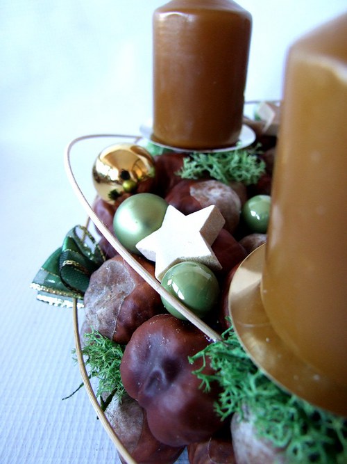 Karamel a kaštany - adventní věnec — foto 3