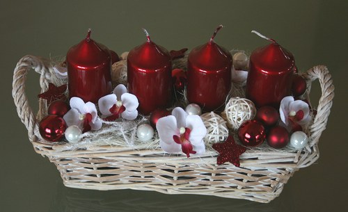 Adventní svícen vínovobílý — foto 3