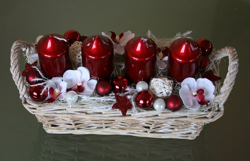 Adventní svícen vínovobílý — foto 4