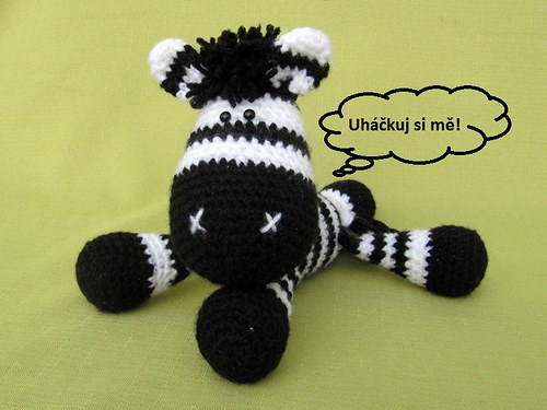 Háčkovaná zebra "Tomík" - návod — foto 2