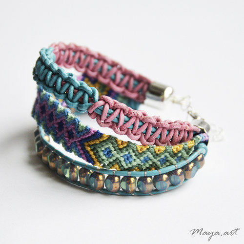 Modrorůžový "EMBRACING BRACELET" — foto 4