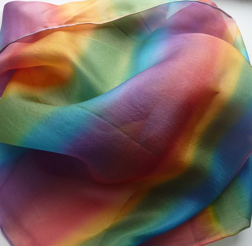 Hedvábná šála 150 x 40 cm DUHA — foto 2