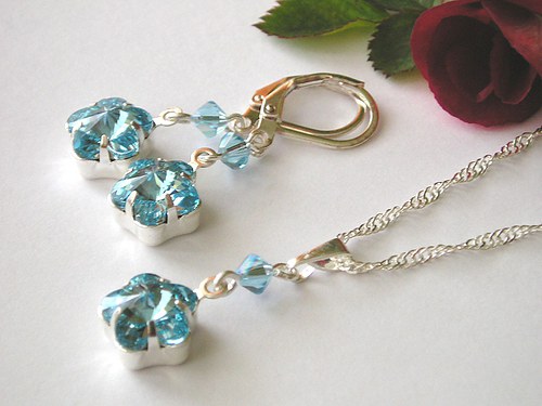 Swarovski sada Flower Aquamarine — foto 2