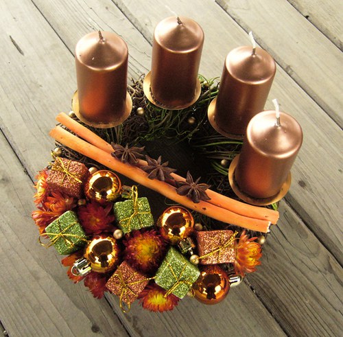 Adventní svícen (do oranžova) — foto 2