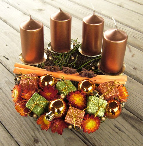 Adventní svícen (do oranžova) — foto 5