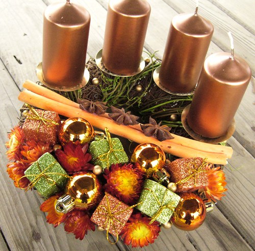 Adventní svícen (do oranžova) — foto 6