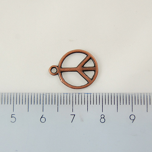 Měděný symbol peace - 2ks — foto 2