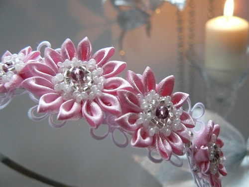 Kanzashi čelenka Anežka — foto 4