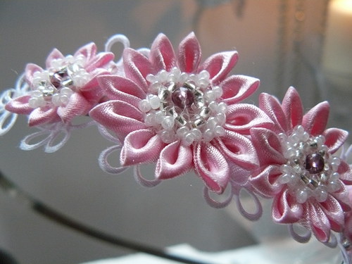 Kanzashi čelenka Anežka — foto 5