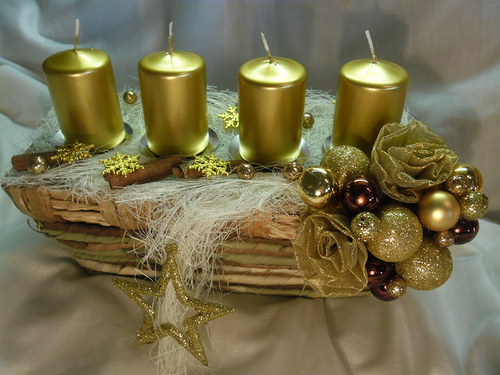 Adventní košík zlatohnědý - na přání — foto 2
