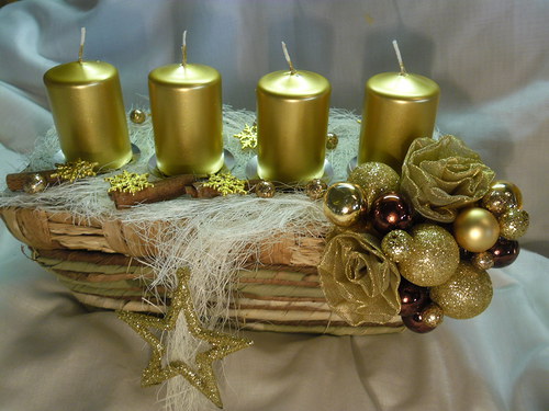 Adventní košík zlatohnědý - na přání — foto 4