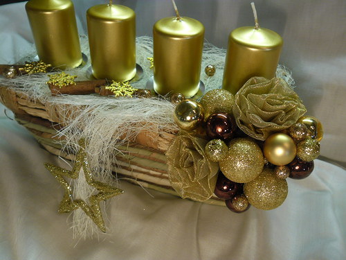 Adventní košík zlatohnědý - na přání — foto 5