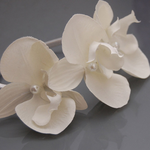 Perlová orchidej ... čelenka — foto 6