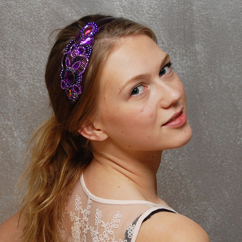 Fialový koktejl ... čelenka — foto 3