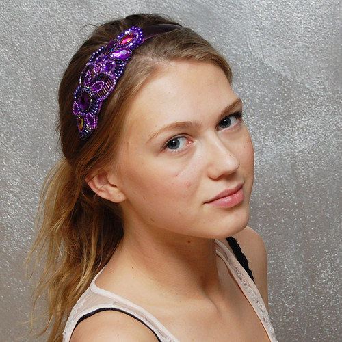Fialový koktejl ... čelenka — foto 6
