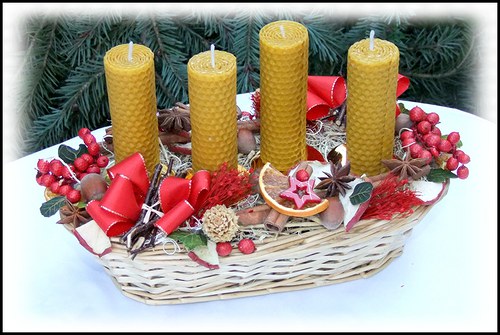 Včelí adventní dekorace - do červena — foto 2