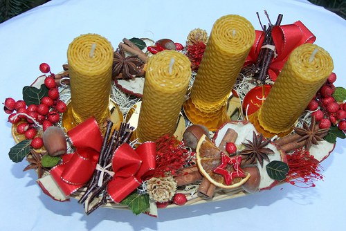 Včelí adventní dekorace - do červena — foto 3