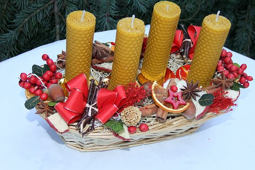 Včelí adventní dekorace - do červena — foto 4
