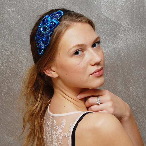 Safírová ... čelenka — foto 4