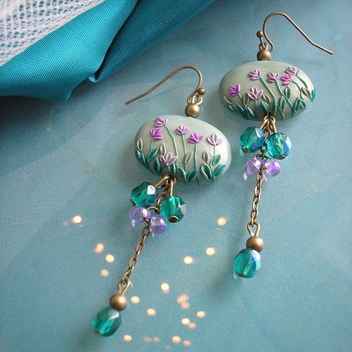Náušnice "Fialenky" - Zima 2012 — foto 3