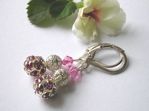 Šatonové náušnice Rose.. — foto 3