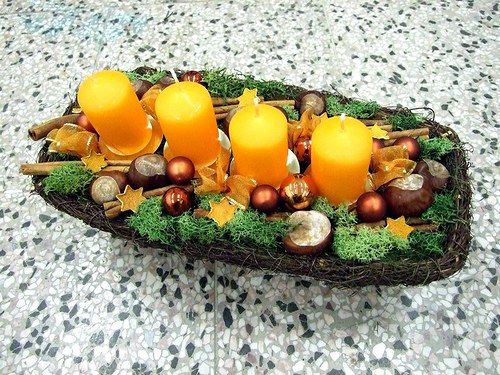 Adventní svícen oranžový — foto 2