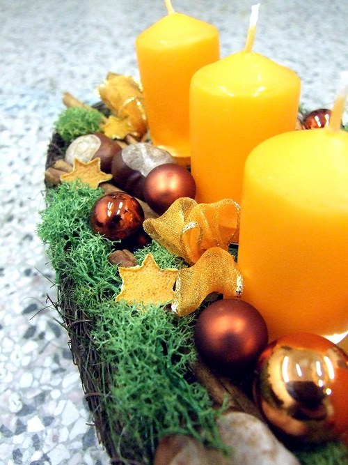 Adventní svícen oranžový — foto 3