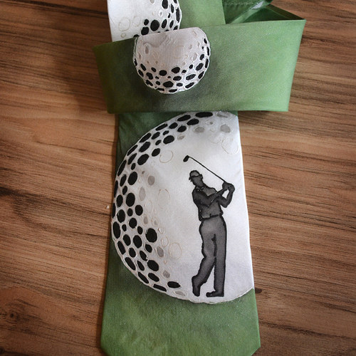 Hedvábná kravata ,,Golf,, — foto 3