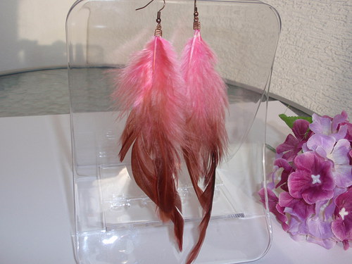 Náušnice Peříčka Fuchsia — foto 2