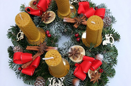 Adventní věnec - tradiční včelí — foto 2