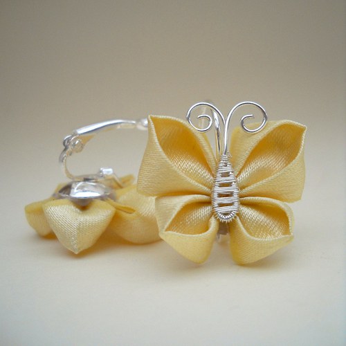 Kanzashi náušnice Chō — foto 2