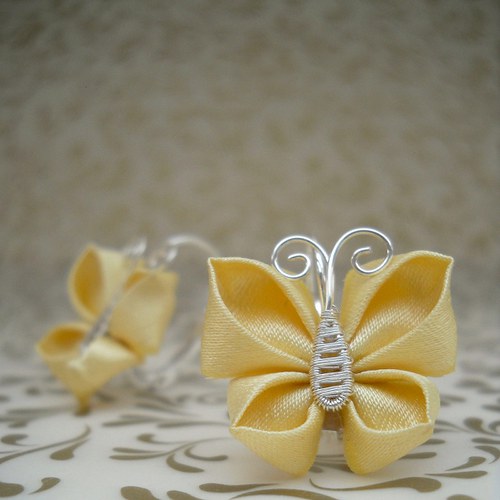 Kanzashi náušnice Chō — foto 3